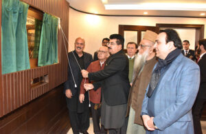 Chairman Senate, Muhammad Sadiq Sanjrani inaugurating the upgradation and renovation work at C- Block of Senate Secretariat
