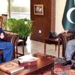 Chairman Senate, Muhammad Sadiq Sanjrani exchanging views with Chief Minister Of Gilgit-Baltistan, Gulbar Khan at Parliament House.