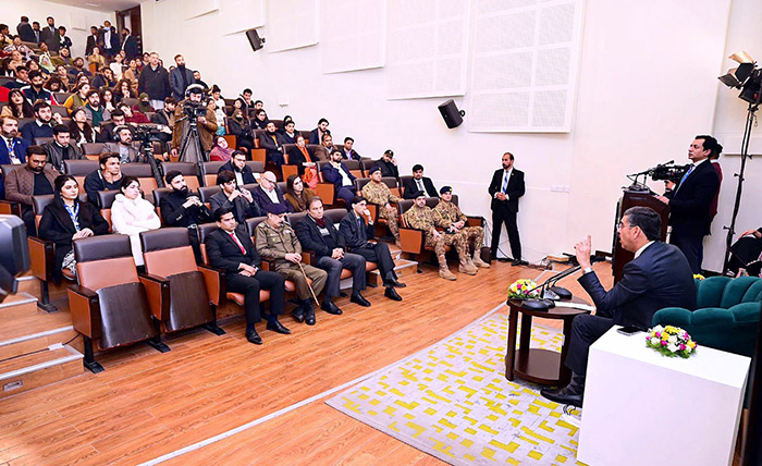 Caretaker Prime Minister Anwaar-ul-Haq Kakar in an interactive session with the students of Beaconhouse National University.