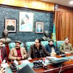 Provincial Ministers Gilgit-Baltistan addressing a press conference regarding wheat subsidy