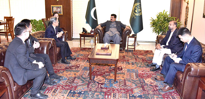 Chinese Ambassador To Pakistan, Jiang Zaidong calling on Chairman Senate Of Pakistan, Muhammad Sadiq Sanjrani, at the Parliament House.