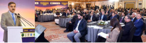 Caretaker Prime Minister Anwaar-ul-Haq Kakar addresses the participants of Petroleum Conference 2024