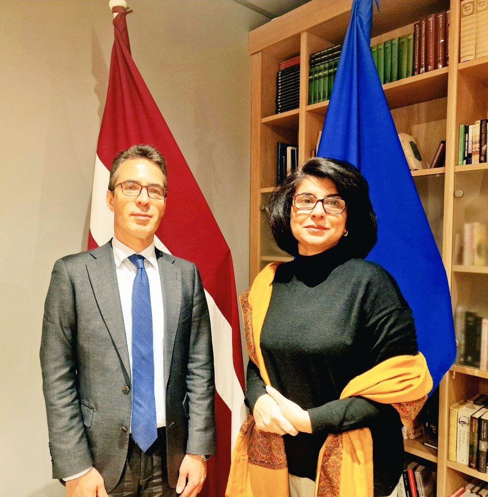 Amna Baloch meets Latvian envoy