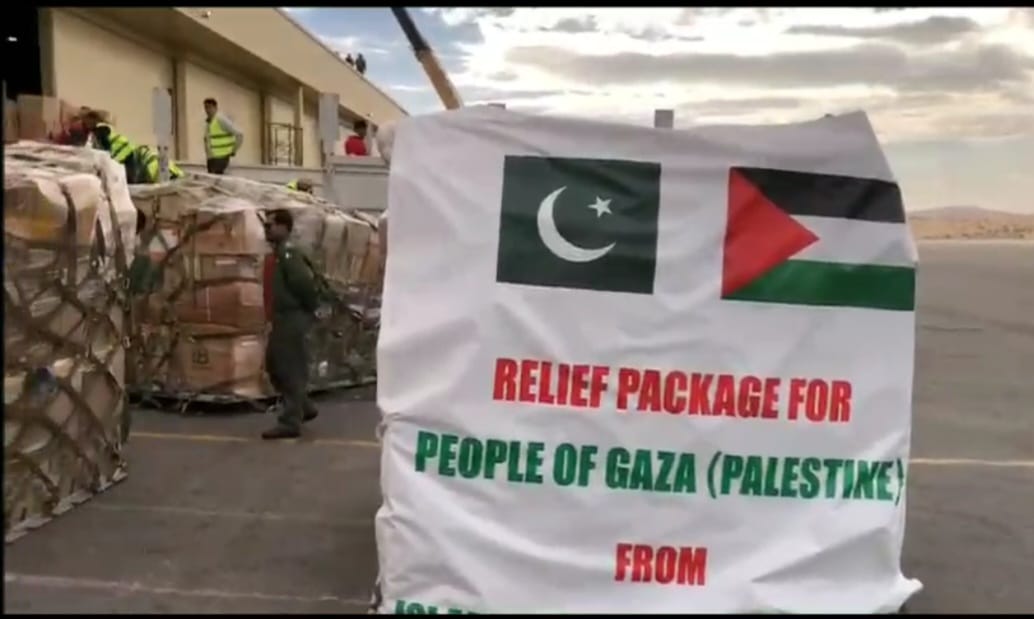 Pakistan’s 3rd batch of humanitarian assistance to Gaza arrives at El-Arish International Airport