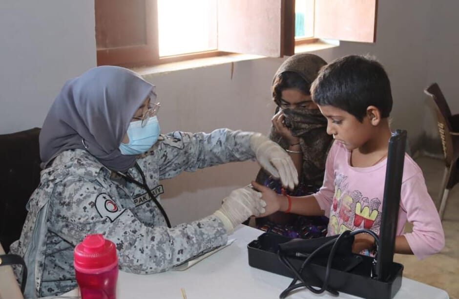 Free medical camp established by PN in coastal area Kappar, Balochistan