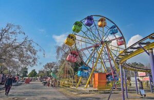People enjoying mechanized swing at Lake View Park in Federal Capital.