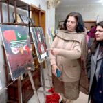 Secretary Information Ms. Shahera Shahid inaugurates the Digital Photography and Painting Exhibition in connection of Kashmir Solidarity Day observes on 5th February organized by Department of Electronic Media and Publications at Information Services Academy