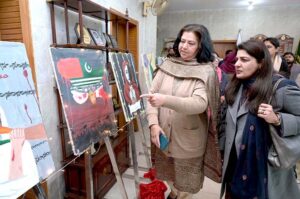 Secretary Information Ms. Shahera Shahid inaugurates the Digital Photography and Painting Exhibition in connection of Kashmir Solidarity Day observes on 5th February organized by Department of Electronic Media and Publications at Information Services Academy