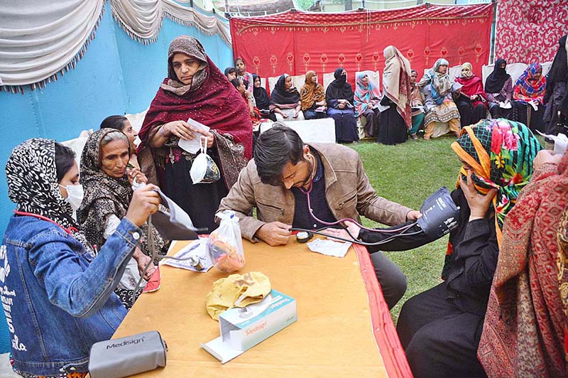 Doctors examining patients before eye operation during free eye camp organized by Hyderabad Host Lions Club at Police Line Ground