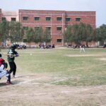 A view of Baseball match played between Fatima Jinnah Women University Rawalpindi and Kinnaird Lahore Women University Teams during All Pakistan Inter -University Women Baseball Championship 2024 at Government College Women University Faisalabad (GCWUF) Sports Ground.