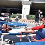 Volunteers of Pakistan Sweet Home organized blood donation camp at Murree Road People Donating Blood for thalassemia patients.