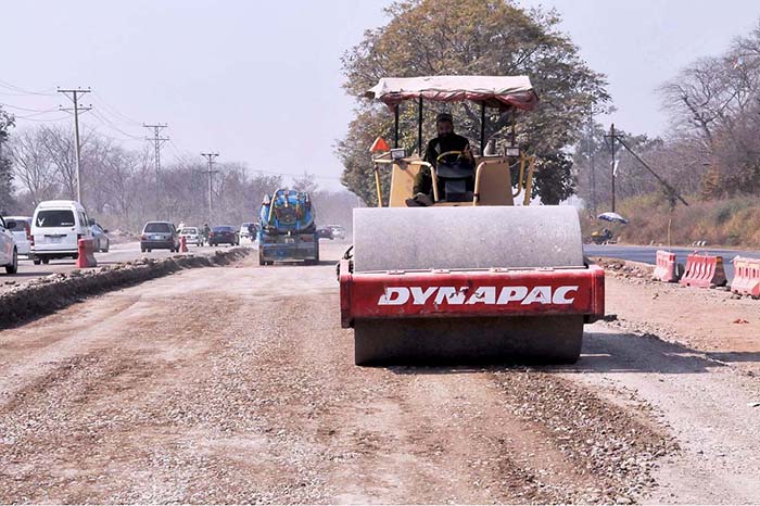 Heavy Machinery is being used for expansion of Club Road in the Federal Capital.