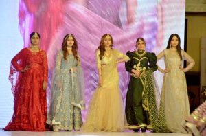 Models walk on the ramp during the BFW Bridal Fashion Walk at Local Marquee.
