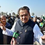 Caretaker Minister for Religious Affairs and Interfaith Harmony Aneeq Ahmed and Caretaker Federal Minister of National Heritage and Culture Jamal Shah leading the Kashmir Solidarity Day Walk from foreign Office Gate, Constitution Avenue to D-Chowk in front of Parliament House organized by Ministry of Kashmir Affairs and Gilgit-Baltistan