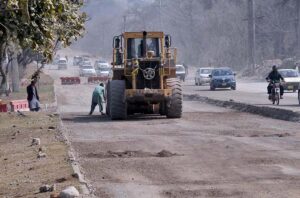 Heavy Machinery is being used for expansion of Club Road in the Federal Capital.