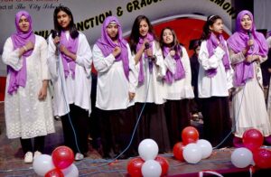 The students of Samart School performing during the Annual Function and Graduation Ceremony at Rawalpindi Art Council.