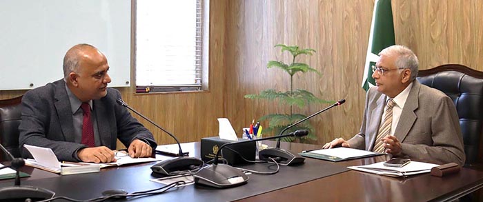 Caretaker Minister for Planning Development & Special Initiatives, Muhammad Sami Saeed chairs a National Price Monitoring Committee meeting to review prices of essential commodities