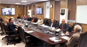 Caretaker Minister for Planning Development & Special Initiatives, Muhammad Sami Saeed chairs a National Price Monitoring Committee meeting to review prices of essential commodities