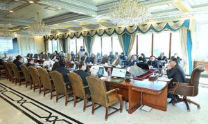 Caretaker Prime Minister Anwaar-ul-Haq Kakar chairs a meeting of the Federal Cabinet.