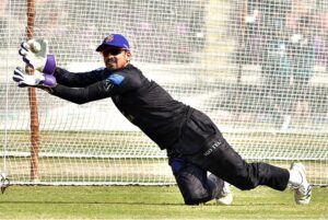 Players of Quetta Gladiators participating in a practice session for the next match against Multan Sultans during PSL-9 T20 match at Multan Cricket Stadium