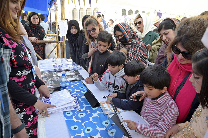 Youngsters visit the expo ‘Eurovillage’ organized by European Union at Nation convention centre in the federal capital