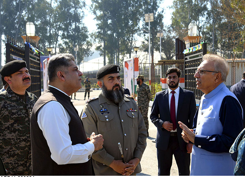 President Dr Arif Alvi being briefed about Kartarpur Corridor at Zero Line/International Border