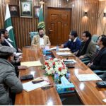 Chief Minister Gilgit-Baltistan Haji Gulbar Khan presiding over the meeting regarding the Chitral Express way at CM Secretariat