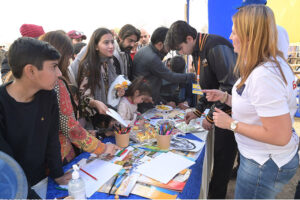 Youngsters visit the expo ‘Eurovillage’ organized by European Union at Nation convention centre in the federal capital