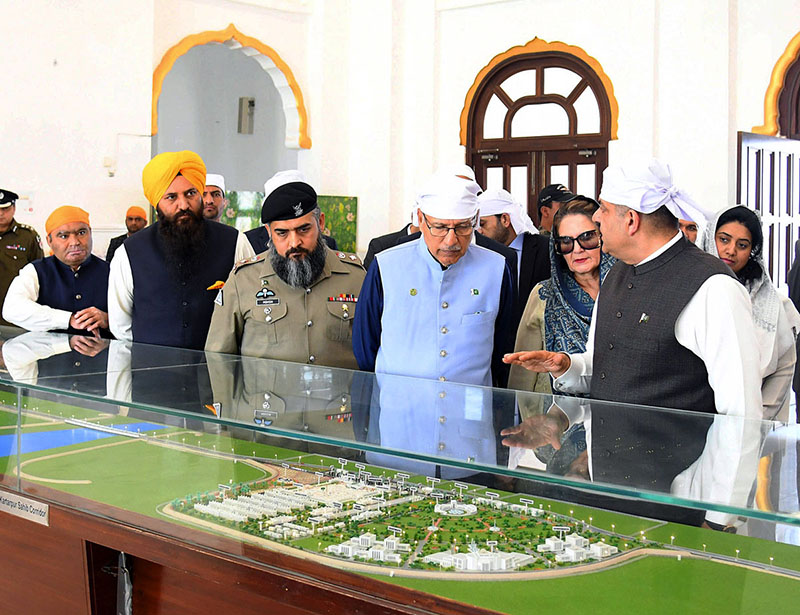 President Dr. Arif Alvi being briefed about the Kartarpur Corridor