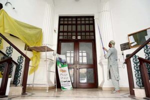 Whitewash, cleaning work starts at KP assembly building for a new assembly session 2024 scheduled for February 28. 