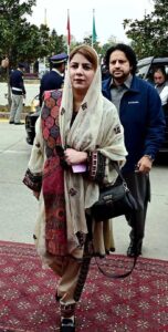 Newly elected Members of National Assembly Omar Ayub Khan and Barrister Gohar Khan arrives to attend 1st session of 16th National Assembly at Parliament House.