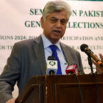 Caretaker Federal Minister of Information & Broadcasting, Murtaza Solangi addressing a Seminar in connection with creating public awareness regarding Election 2024 under the auspices of Press Information Department (PID)