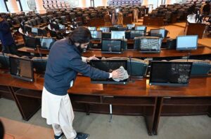 Whitewash, cleaning work starts at KP assembly building for a new assembly session 2024 scheduled for February 28.