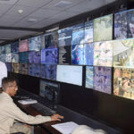 Caretaker Sindh Chief Minister Justice (R) Maqbool Baqar witnesses the polling process at Command & Control Center at Civic Center