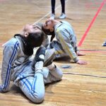 Players showing their skills during opening ceremony of National Students Olympic Games-2024 at Liaquat Gymnasium, Pakistan Sports Complex.