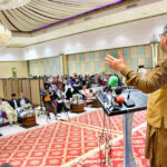 Caretaker Minister for Religious Affairs and Interfaith Harmony Aneeq Ahmed addressing the intending pilgrims during 1st training program