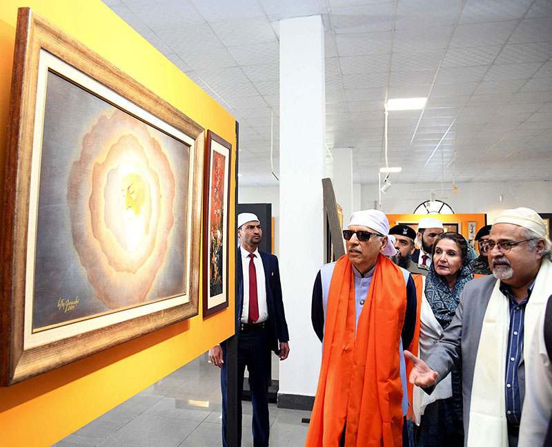President Dr Arif Alvi visiting different sections of the Kartarpur Corridor