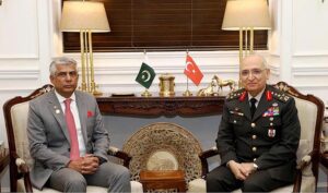 Secretary Defence, Lt Gen (Retd) Hamood uz Zaman Khan, and General Irfan Ozsert, Deputy Chief of Turkish General Staff, chairing 18th Round of Pakistan-Turkiye High Level Military Dialogue Group (HLMDG) meeting, at Ministry of Defence.