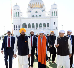 President Dr Arif Alvi visiting different sections of the Kartarpur Corridor