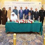 Caretaker Prime Minister Anwaar-ul-Haq Kakar witnesses signing of a Memorandum of Understanding between the Authority of Karachi Port Trust, Pakistan and Abu Dhabi Ports Group, UAE