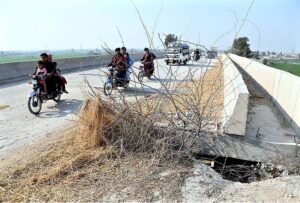 A view of damage bridge of Bypass Road near Otha Chowk may cause any mishap and needs the attention of concerned authorities
