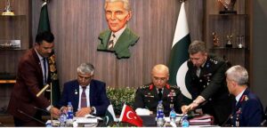 Secretary Defence, Lt Gen (Retd) Hamood uz Zaman Khan, and General Irfan Ozsert, Deputy Chief of Turkish General Staff, chairing 18th Round of Pakistan-Turkiye High Level Military Dialogue Group (HLMDG) meeting, at Ministry of Defence.