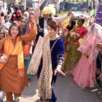 Women dancing on Punjabi song during Punjabi Language Day at Shimla Pahari Chowk