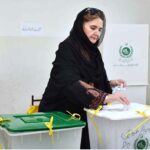First Lady Begum Samina Alvi casting her vote in the General Election-2024
