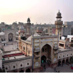 A view of Masjid Wazir Khan at walled city. The Masjid commissioned during the reign of the Mughal Emperor Shah Jahan as part of an ensemble of buildings that also included the nearby Shahi Hammam, Construction of Wazir Khan Masjid began in 1634 CE and completed in 1641