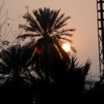 An attractive view of sunset over the skies of the city.