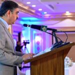 Caretaker Prime Minister Anwaar-ul-Haq Kakar addresses the signing ceremony of the joint venture between Pakistan Mineral Development Corporation and Miracle Saltworks Collective Inc. (USA) for the value addition and export of pink salt.