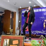 Students of Model College i8/3 performing in lok songs competition held in connection with Students week celebration