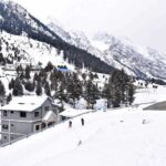 An attractive and eye catching view of fresh snow covered Nalter valley in the catchment area of Pakistan.