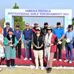 President Dr Arif Alvi in a group photo with the winners of the Invitational Golf Tournament organized by Serena Hotels